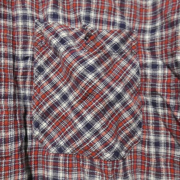 CROCODILE | large | 100% Cotton | Plaid Button-Up Front Casual Shirt | 2 Pockets - Picture 10 of 16